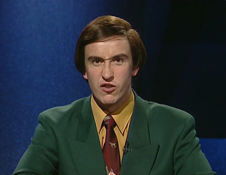 Alan Partridge, in the studio