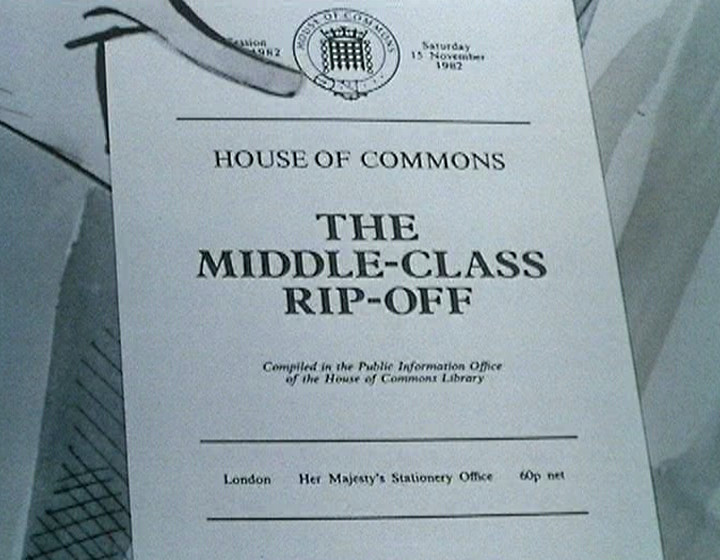 Yes Minister title card for The Middle Class Rip-Off
