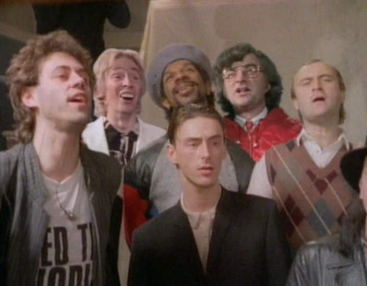 Shot from Band Aid video, with Smashie and Nicey added