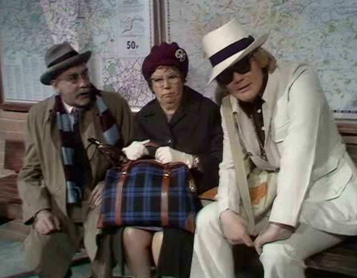 The gang at the bus stop, in the studio