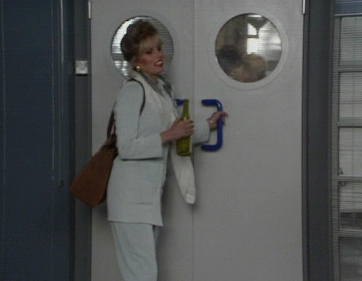 Patsy leaving the office